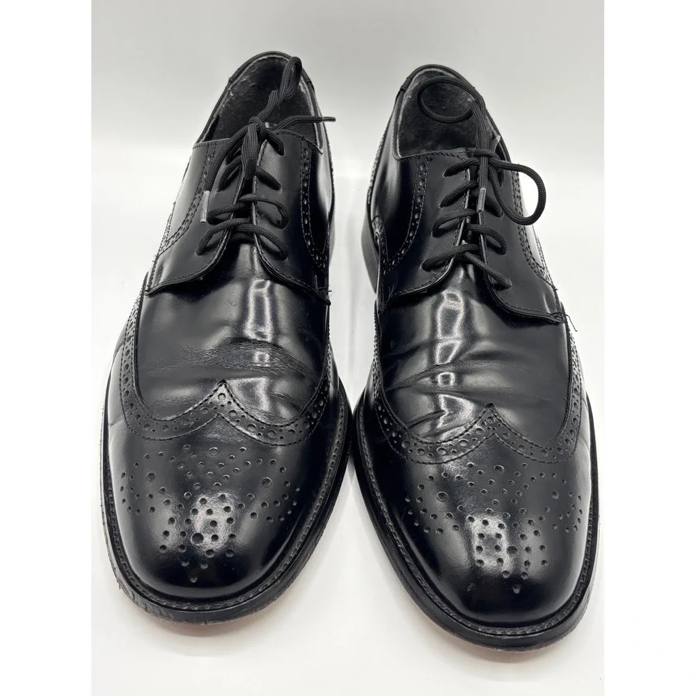 Johnston & Murphy 1888 Men's Black Leather Longwing Brogue Derby Dress Shoes 9